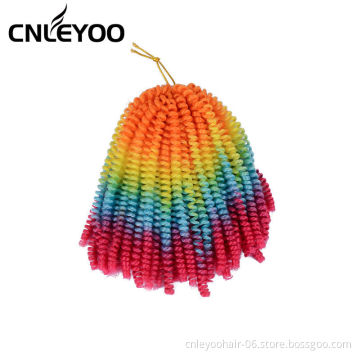 60 Roots Colorful Spring Twist Crochet Hair 8 Inch Short Passion Twist Pre-Looped Crochet Braids For Beauty